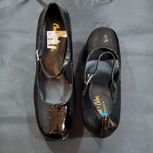 BRAND NEW SHASE & CHLOE HIGH BLOCK HEEL SLIP-ON WOMEN"S PUMP - Picture 4 of 15